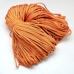 7 âmes intérieures cordes en polyester et spandex, pour la fabrication de bracelets en corde, orange foncé, 4mm, environ 109.36 yards (100m)/paquet, 420~500g / bundle