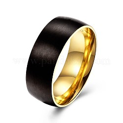 Fingerringe aus Titanstahl für Herren, Breitbandring, golden, uns Größe 9 (18.9mm)