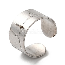 304 componente dell'anello del polsino aperto in acciaio inossidabile, base ad anello, colore acciaio inossidabile, Foro: 1.8 mm, noi taglia 7(17.3mm)