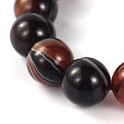 Ágata natural de los hilos de perlas reronda, teñido, coco marrón, 10mm, agujero: 1 mm, aproximamente 37 pcs / cadena, 14.6 pulgada
