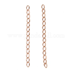 304 prolunga per catena in acciaio inossidabile, catena del marciapiede scheggiata, oro roso, 45~52mm, link: 4.5x2.5x0.5 mm