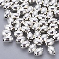 Tibetischer stil legierung perlen, Bleifrei und cadmium frei, Oval, Antik Silber Farbe, 5x4 mm, Bohrung: 1 mm