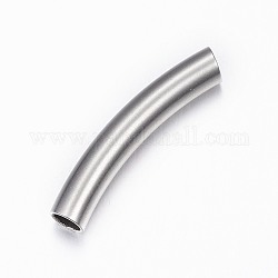 304 Stainless Steel Tube Beads, Stainless Steel Color, 29.5x5mm, Hole: 4mm