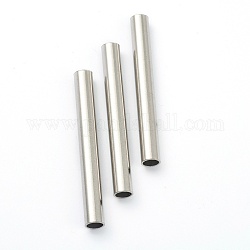 Abalorios de 304 acero inoxidable, Tubo cuentas, color acero inoxidable, 50x6mm, agujero: 5 mm.