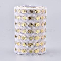Nastri in mesh deco glitter con paillettes, tessuto di tulle, per la decorazione della festa nuziale, decorazione di gonne, Punto a punto, oro, 3 pollice (7.5 cm), 10iarde/rotolo