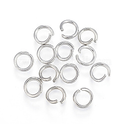 304 anelli di salto in acciaio inox, anelli di salto aperti, colore acciaio inossidabile, 18 gauge, 6x1mm, diametro interno: 4mm