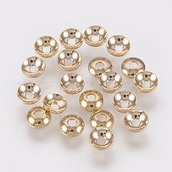 Brass Bead Caps, End Caps for Jewelry Making, Nickel Free, Real 18K Gold Plated, 4x1mm, Hole: 1mm
