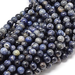 Chapelets de perles rondes en sodalite naturelle, 6mm, Trou: 1mm, Environ 62 pcs/chapelet, 15.5 pouce