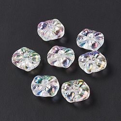Transparente Acryl Perlen, AB Farbe, Blume, klar ab, 20x20.5x11 mm, Bohrung: 2.8 mm