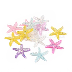 Opaque Resin Cabochons, Starfish/Sea Stars, Mixed Color, 38x39x6mm
