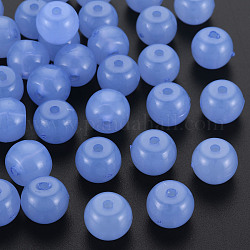 Perles en acrylique de gelée d'imitation, baril, bleu ardoise moyen, 13x10.5mm, Trou: 2.5mm, environ 375 pcs/500 g