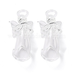 Mini ornamento angelo in vetro, per la decorazione di ciondoli appesi per feste, chiaro, 37x22x34mm