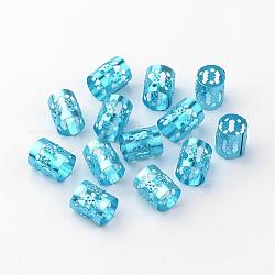 Aluminium Dreadlocks Perlen Haarschmuck, Haarspulenmanschetten, Deep-Sky-blau, 9x8 mm, Bohrung: 7 mm