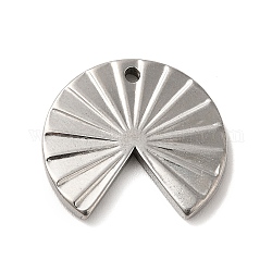 304 ciondoli in acciaio inossidabile, fascino del fan, colore acciaio inossidabile, 18x20x2mm, Foro: 1.3 mm