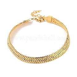 Placage ionique (ip) 304 bracelet chaîne à chevrons en acier inoxydable, or, 8-3/8 pouce (21.4 cm)