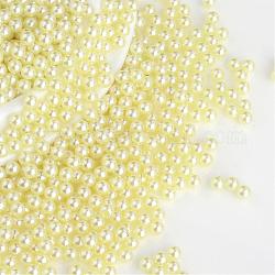 Perles acryliques de perles d'imitation, sans trou, ronde, kaki clair, 5mm, environ 5000 pcs / sachet 