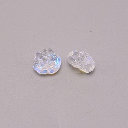 Glitzernde Bunte Malerei-Perlen, Rose, klar ab, 12.5x14x9 mm, Bohrung: 1.2 mm
