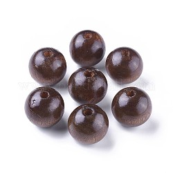 Lightcoffee Round Natural Wood Beads, Lead Free, Dyed, 24-25mm in diameter, hole: 5mm