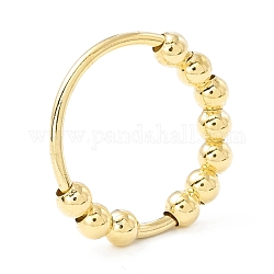Вращающееся кольцо из латуни с бусинами, украшения для снятия стресса для женщин, золотые, внутренний диаметр: 19 мм