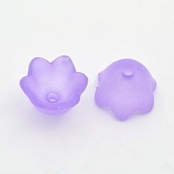 Прозрачные акриловые бусины, матовый стиль, тюльпан цветок бусины, ландыш средне-фиолетовый, 10x9x6.5 мм, отверстие : 1.5 мм, Около 2200 шт / 500 г