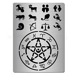 GORGECRAFT Metal Constellations Stencils Zodiac Glyphs Symbols Stainless Steel Astrological Astrology Horoscope Sign Template Runes Stencil for Painting, Wood Burning, Pyrography, Engraving Crafts