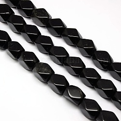 Natural Obsidian Faceted Rhombus Beads Strands, 18x13x12mm, Hole: 1mm, about 22pcs/strand, 15.74 inch