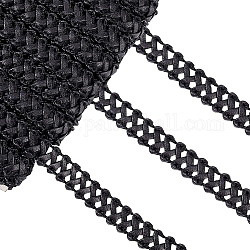 Плетеная лента из искусственной кожи, чёрные, 1/2 дюйм (12~13 мм), 15 ярд / карта