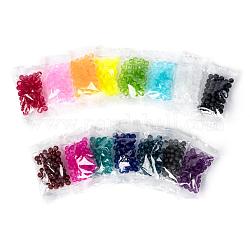 15 farbige transparente Glasperlen, für die Herstellung von Perlenschmuck, matt, Runde, Mischfarbe, 6 mm, Bohrung: 1.3~1.6 mm, über 50pcs / Farbe, 15 Farben, 750 Stück / Set