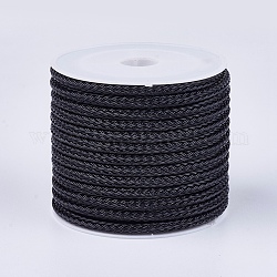 編組鋼線ロープコード  ブラック  3mm  約5.46ヤード（5m）/ロール