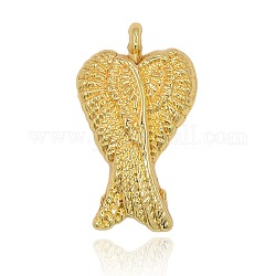 Nickel Free & Lead Free Golden Tone Alloy Wing Pendants, Long-Lasting Plated, 28x16x3mm, Hole: 1mm