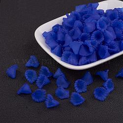 Transparente Acryl Perlen, matt, Blume, gefärbt, königsblau, 12x12x1.8 mm, Bohrung: 1.5 mm, ca. 1900 Stk. / 500 g
