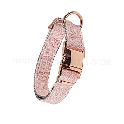 Collier pour chien en nylon avec boucle à dégagement rapide en fer or rose, collier de sécurité réglable pour chien, rose, 250~400x20mm