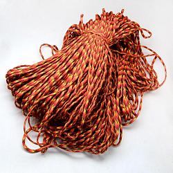 7 внутренние сердечники веревки из полиэстера и спандекса, для изготовления веревочных браслетов, оранжево-красный, 4 мм, около 109.36 ярда (100 м) / пачка, 420~500 г / пачка