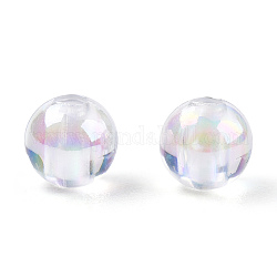 Transparente Acryl Perlen, ab Farben überzogen, Runde, klar ab, 8 mm, Bohrung: 2 mm