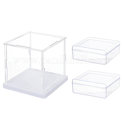 Boîte de présentation transparente en acrylique et en plastique superfindings, pour l'affichage de bricolage, boîte de rangement de jouets, clair, 85~120x85~120x30~113mm