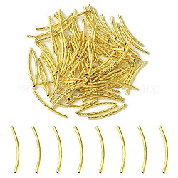 Бисера латунной трубки, изогнутая трубка, золотые, 30x2 мм, отверстие : 1 мм