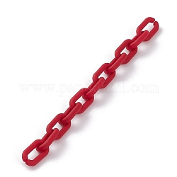 Прорезиненные акриловые кабельные цепи ручной работы, красные, 20.5x11x3.5 мм, 39.37 дюйм (1 м) на прядь