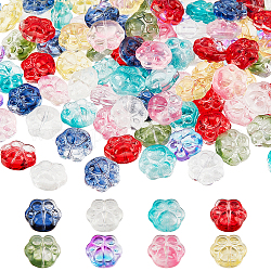 SUPERFINDINGS 120Pcs 8 Colors Transparent Glass Cat Paw Print Loose Beads Spray Painted Crystal Glass Animal Bear Footprint Spacer Beads Charms 13.5x15mm for Jewelry Crafts Making,Hole:1mm