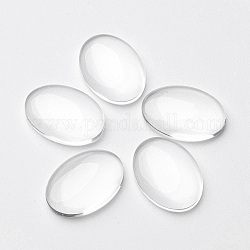 Transparent Glass Cabochons, Oval, Clear, 18x13mm, 4.5mm(Range: 4~5mm) thick