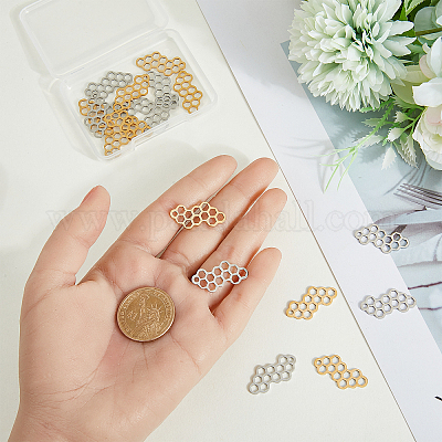 20 шт. филигранные соединительные элементы из нержавеющей стали 201 двух цветов STAS-DC0011-46-1