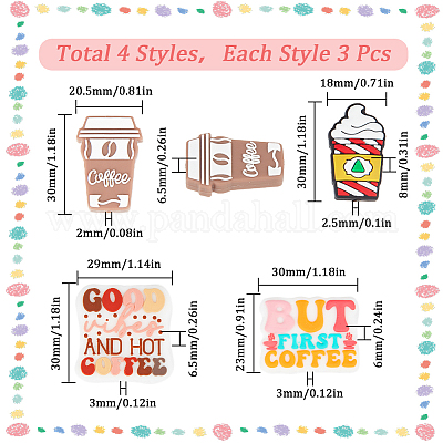 12 шт. 4 стильных экологически чистых силиконовых бусины для пищевых продуктов SIL-SC0001-77-1