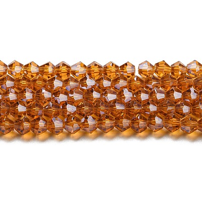 Прозрачные стеклянные бусины гальваническим пряди GLAA-F029-4mm-C28-1