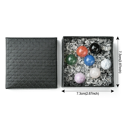 Лечебные круглые украшения из натуральных и синтетических драгоценных камней AJEW-FS0001-13A-1