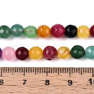 Окрашенные природные белый нефрит бисер пряди G-T139-6mm-60-02-1