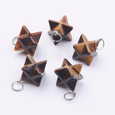 Природных тигровый глаз подвески G-E398-01C-1