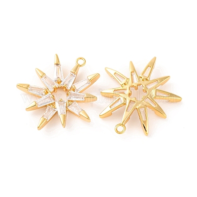 Латунные микропаве прозрачные подвески с фианитом KK-U017-10A-G-1