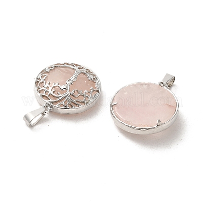 Природного розового кварца подвески FIND-PW0025-04N-1