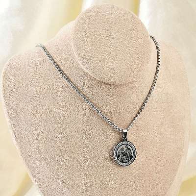 Мужские ожерелья с цепочкой из нержавеющей стали 201 с микропаве из прозрачных кубических цирконий NJEW-S387-03P-1