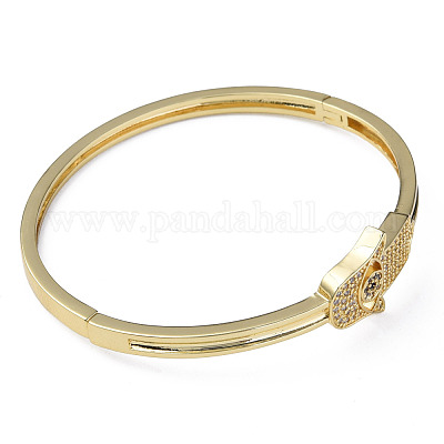 Браслет на петлях с кубическим цирконием и хамсой BJEW-N012-033-1