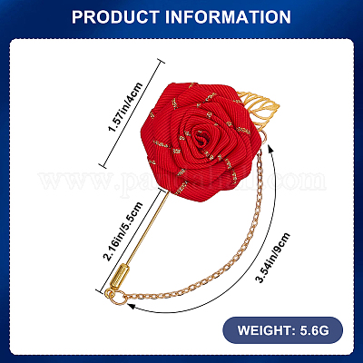 Броши из цветочной полиэфирной ленты JEWB-WH20006-02A-1
